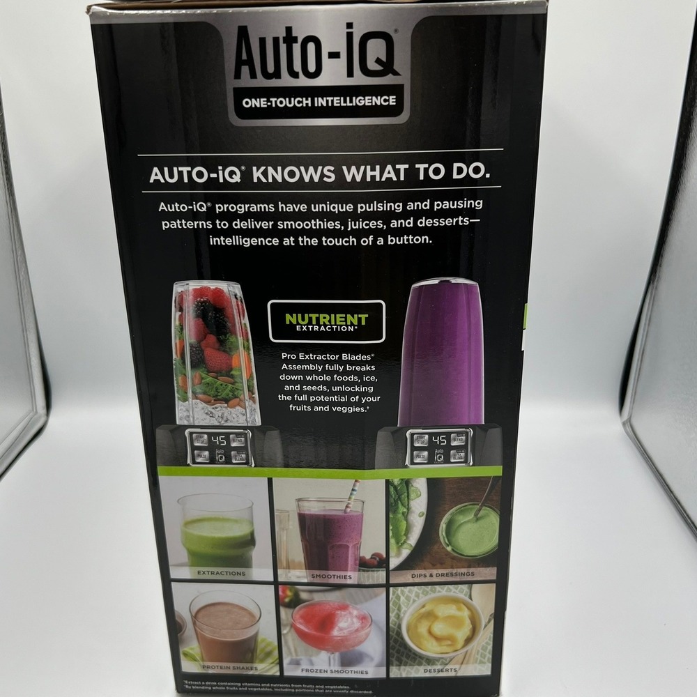Nutri Ninja Blender BL480 Auto-iQ 1000W Silver Black New 18/24oz Cups - Picture 6 of 12